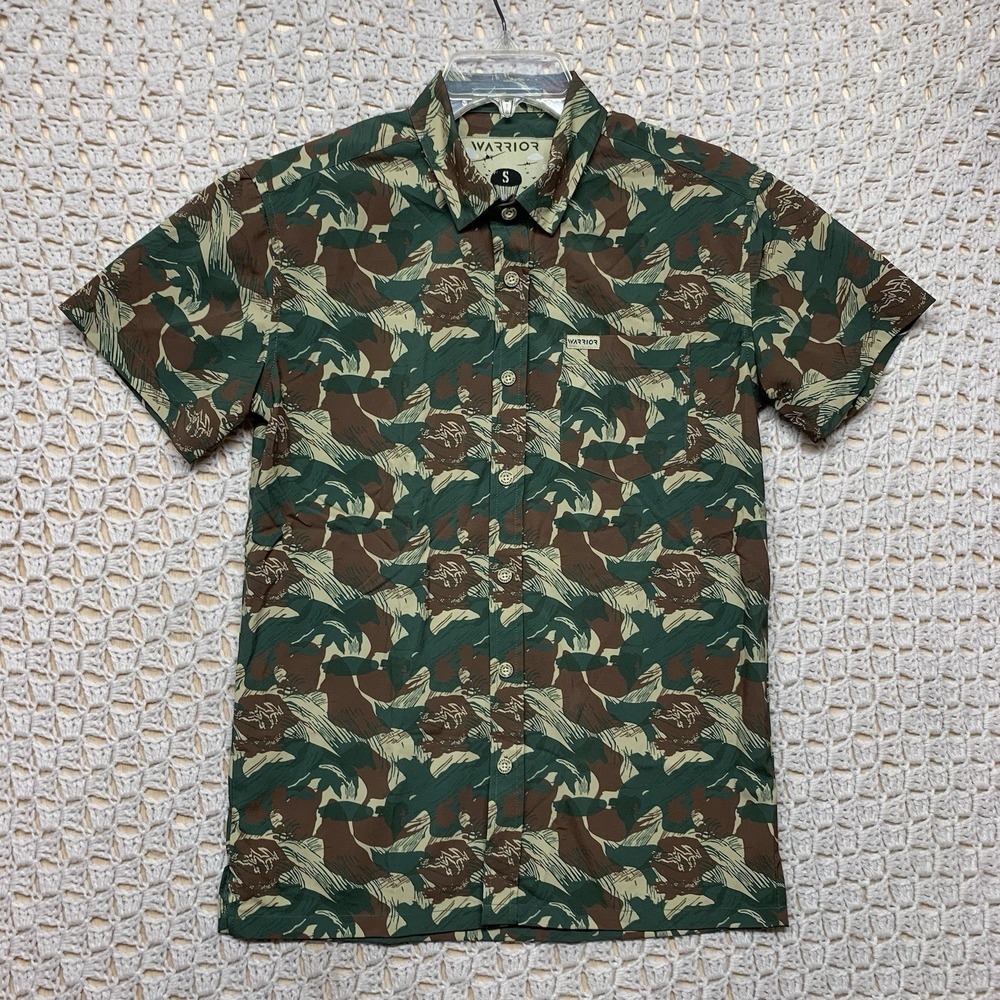 Warrior Shirt Men's‎ Sz S Green Tropics Camouflage Camos Performance